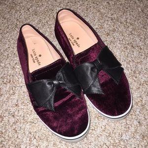 {Kate Spade} Velvet Bow Sneakers